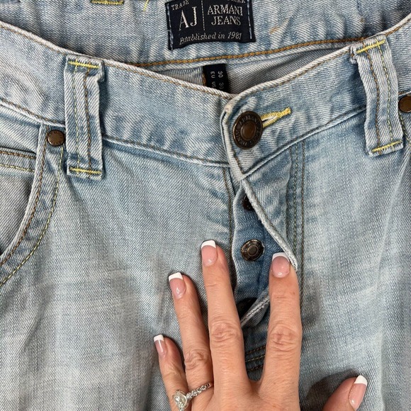 AJ Armani Men's High Rise Straight Leg Denim Jeans Blue Size 30/30 - Picture 6 of 16